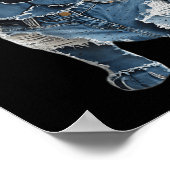 Patch en denim drôle rétro avec impression d'anima (Coin)