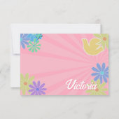 Patch Letter Verjaardagsfeest Retro Preppy Dank u Kaart (Achterkant)