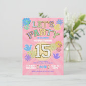 Patch Letter Verjaardagsfeestje Retro Preppy Hippi Kaart (Staand voorkant)
