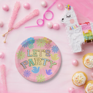 Patch Letter Verjaardagsfeestje Retro Preppy Hippi Papieren Bordje