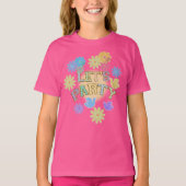 Patch Letter Verjaardagsfeestje Retro Preppy Hippi T-shirt (Voorkant)