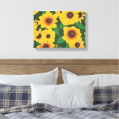 Patch of Yellow Sunflower Painting Wrapped Canvas Afdruk (Insitu (Slaapkamer))