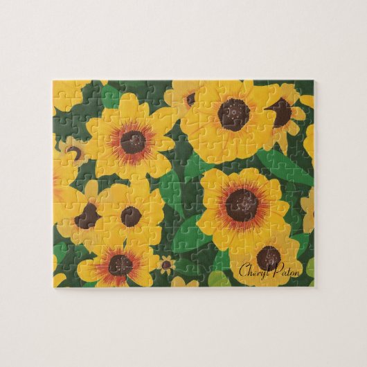 Patch of Yellow Sunflowers Painting Puzzle (Horizontal)