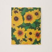 Patch of Yellow Sunflowers Painting Puzzle (Vertical)