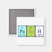 Patch periodieke table name magnet magneet (Voorkant / Achterkant)