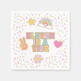 Patch Preppy Eleven is een vibe 11e verjaardag Servet