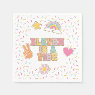 Patch Preppy Eleven is een vibe 11e verjaardag Servet