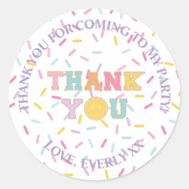 Patch Preppy Letter bedankje Ronde Sticker