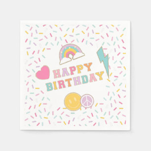 Patch Preppy Letter Verjaardag Papieren Borden Servet