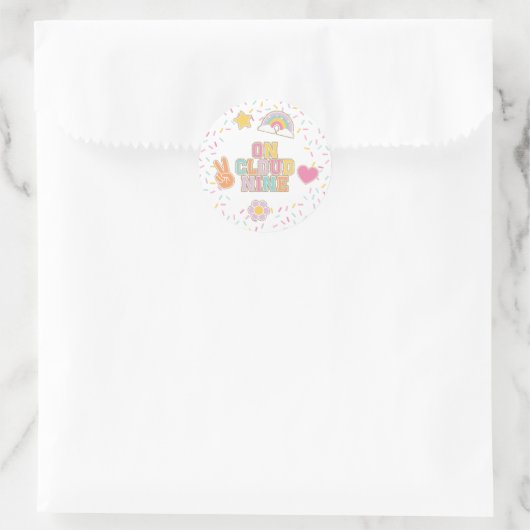 Patch Preppy op Cloud Nine 9e verjaardag Ronde Sticker (Tas)