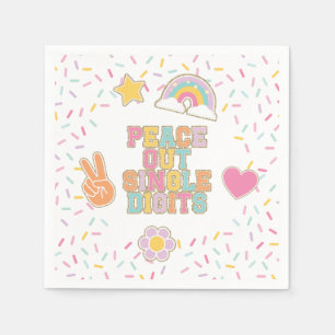 Patch Preppy Peace Out Enkele cijfers 10e verjaard Servet