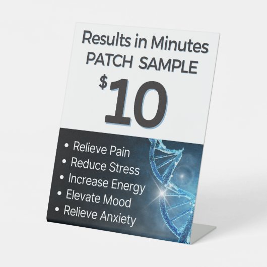 Patch Sample - $10 voetstuk teken Reclamebord Met Voetstuk (Voorkant)