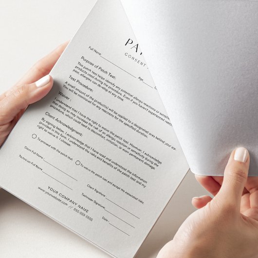 Patch Test Client Toestemming Formulier Waiver 40  Notitieblok