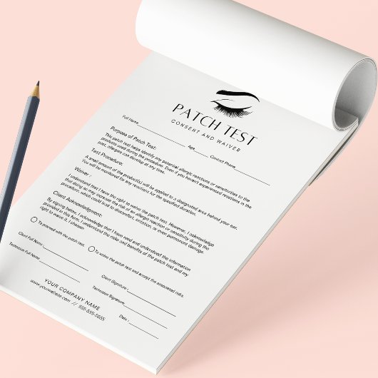 Patch Test Client Toestemming Formulier Waiver 40  Notitieblok