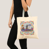 Patch vuurtoren boodschappentas tote bag (Voorkant (product))