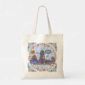 Patch vuurtoren boodschappentas tote bag (Achterkant)