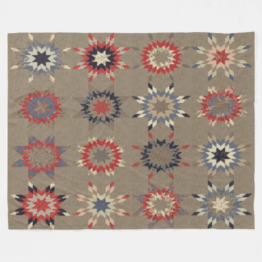 PATCH WORK QUILT (Simular) Vluchtdeklagers Fleece Deken (Voorkant (Horizontaal))