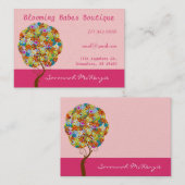 Patch Work Tree op roze Visitekaartjes (Voorkant / Achterkant)