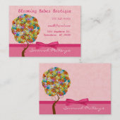 Patch Work Tree sur Cartes de visite roses (Devant / Derrière)