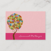 Patch Work Tree sur Cartes de visite roses (Dos)