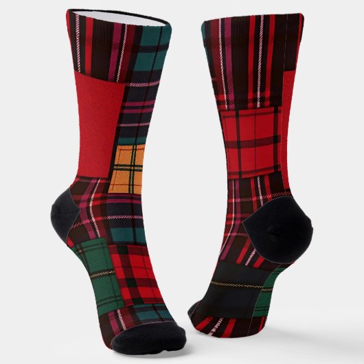 patched Plaid socks Sokken (Gebogen)