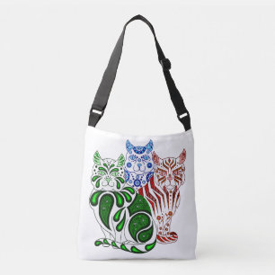 Patches, strepen en knuppels, folklusjes, kantelba crossbody tas