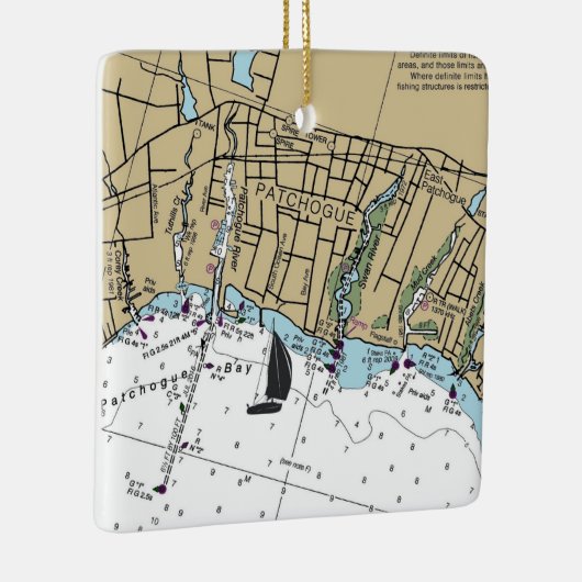 Patchogue NY Chart Keramisch Ornament (Rechts)