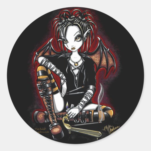 Patchouli Dark Fairy Wierook Fantasy Stickers (Voorkant)