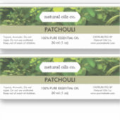 Patchouli Essential Oils Étiquette de bouteille de (Devant)