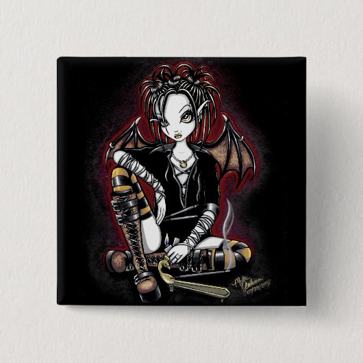Patchouli Gothic Incense Fairy Button (Voorkant)