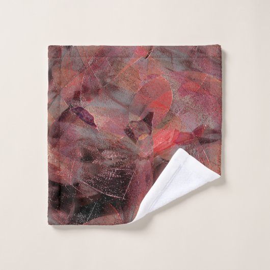 Patchs à nuances rouges sur gris noir arrière - pl (Gant de toilette)