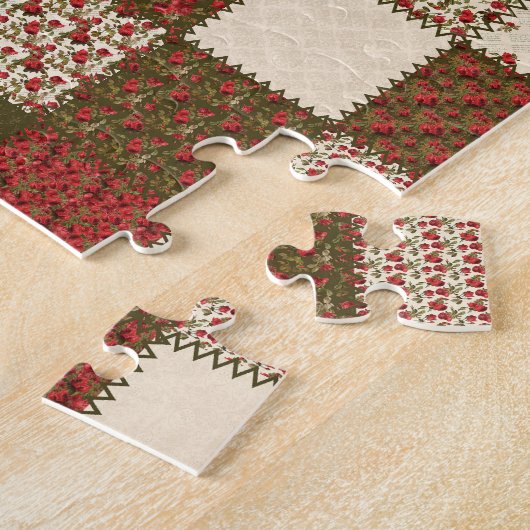  patchwerk Rustige Rood afdrukken Legpuzzel (Zijkant)