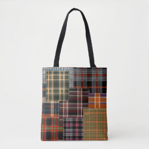 patchwerkpatronen, tartan-ontwerp, oppervlak draagtas