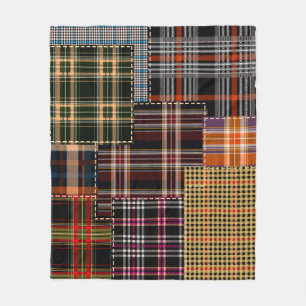 patchwerkpatronen, tartan-ontwerp, oppervlak  fleece deken