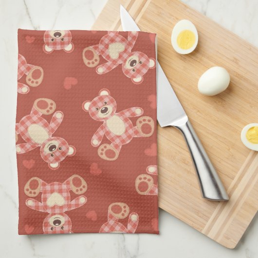 Patchwerkpatroon beer theedoek (Quarter Fold)