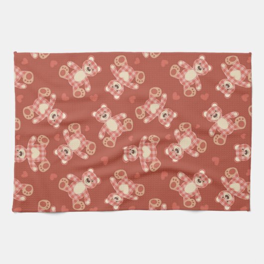 Patchwerkpatroon beer theedoek (Horizontaal)