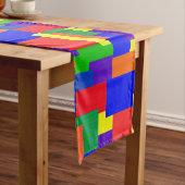 Patchwork Abstract Design RainbowTable Runner Korte Tafelloper (Voorbeeld)