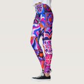 Patchwork Abstracte Kunst Paar Aangepaste Moderne Leggings (Links)