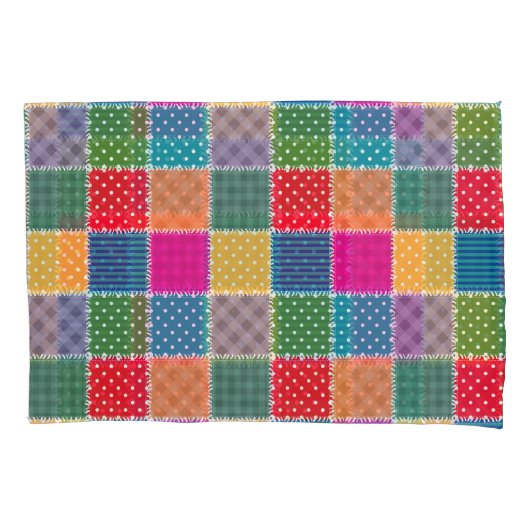 Patchwork achtergrond: Diverse Patroon Mix Kussensloop (Voorkant)