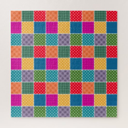 Patchwork achtergrond: Diverse Patroon Mix Legpuzzel (Verticaal)