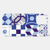 patchwork-achtergrond met traditioneel blauw Case-Mate iPhone case (Achterkant (horizontaal))