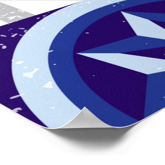 patchwork-achtergrond met traditioneel blauw poster (Hoek)