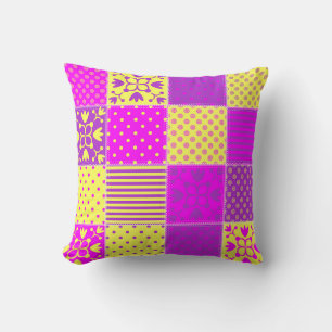patchwork achtergrond met verschillende patronen k kussen
