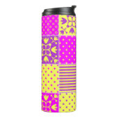 patchwork achtergrond met verschillende patronen k thermosbeker (Gedraaid links)