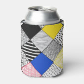 Patchwork achtergrond: vogels, stippen. blikjeskoeler (Blikje Voorkant)