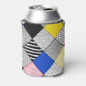 Patchwork achtergrond: vogels, stippen. blikjeskoeler (Blikje Achterkant)