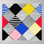 Patchwork achtergrond: vogels, stippen. poster (Voorkant)