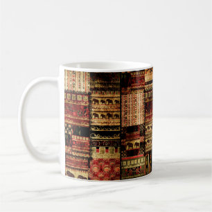 Patchwork africaans patroongrijsdrukachtergrond koffiemok