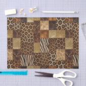 Patchwork Afrikaans Dierenprint | Bruin & Goud Tissuepapier (Craft)