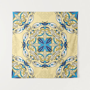 Patchwork Arabische Bloemen Textuur Wandkleed